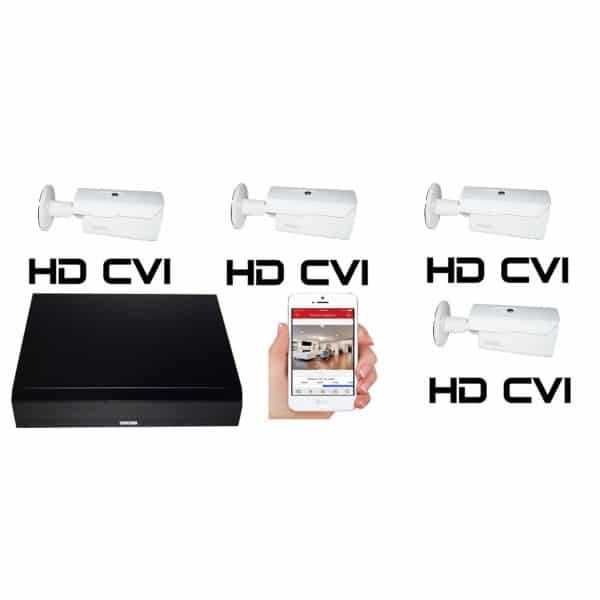 Professional video surveillance system 4 cameras Rovision 2MP IR 80m, 4 channel DVR
