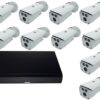 Kit professional video surveillance 10 cameras Rovision 80m IR 2MP, 5MP DVR 16 channels, IP67 [26041]