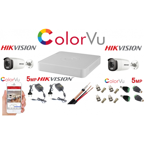 HIKVISION CCTV KIT Motorised Zoom Camera System 5MP 4K IP67 40M IR UHD DVR POC 