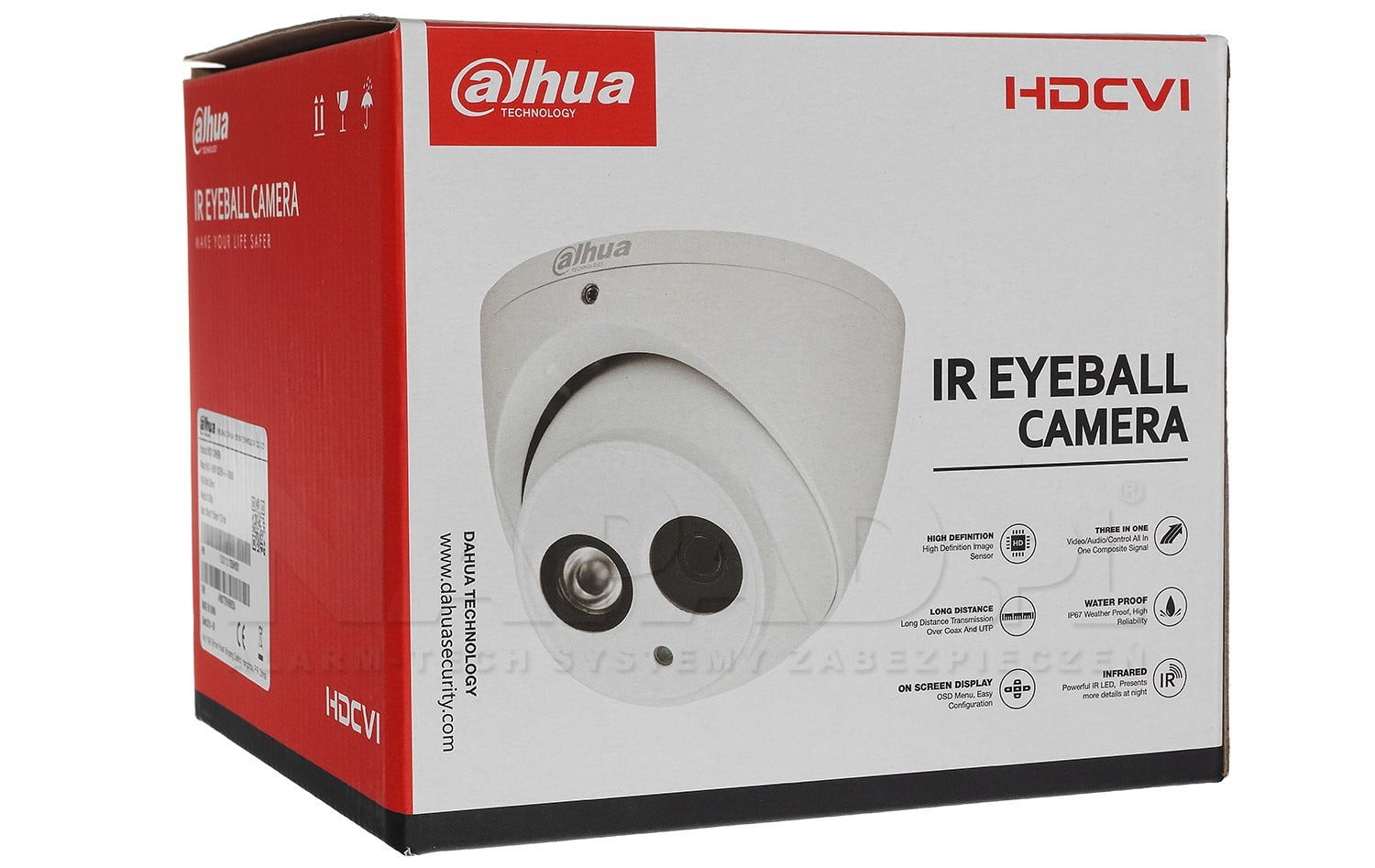 Dahua dome camera HDCVI HAC-HDW1500EM-A 5MP 3.6mm, Smart IR 50m, IP67, microphone - Image 2