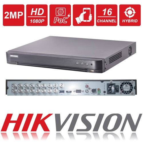 4 0 Turbo Hd Dvr 16 Channels Hikvision Ds 7216hqhi K2 P Hdmi 4k H 265 2xsata Poc Rovision