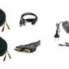 Accessory Kit for 2 room surveillance systems, cables plugged ready, HDMI cable, power supply, splitter [31838]