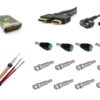 Kit accessories 4 bedcameras professional surveillance systems, coaxial cable, power supply, jacks, HDMI cable [37129]