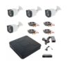 Surveillance system complete 4 outdoor cameras 1.3MP Sony CCD 30m IR color starlight night, 4 channel DVR accessories [41088]
