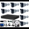 Professional surveillance kit with 8 cameras 4K 8MP IR 80m, microphone, Dahua DVR AI accessories included HDD2TB [45860]