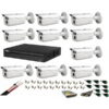 Professional video surveillance system with 10 cameras Dahua HDCVI 2MP IR 80m, full accessories, coaxial cable, internet live [44711]