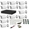 Professional video surveillance system with 12 cameras Dahua HDCVI 2MP IR 80m with all accessories, live internet [44979]