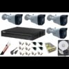 5MP Camera Surveillance Kit 4 full color LED Starlight 40m, microphone, IP67, full accessories HDD [46647]