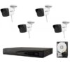 Complete surveillance kit 4 wireless cameras 2MP 30m IR lens 2.8mm, 4-channel NVR, resolution up to 4K HDD sources included [63629]