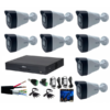 Complete surveillance system 8 Rovision 5mp cameras with Starlight IR 40m color at night, microphone, Dahua DVR, accessories included [63692]