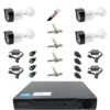 Complete professional surveillance system 4 outdoor cameras full hd 20 m IR, 4 channel DVR accessories [71434]