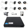 Video surveillance system complete 4 outdoor cameras FULL HD IR 20m live-view mobile phone, 4 channel DVR accessories + 1TB hard [72020]