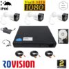 Video Surveillance System 3 outdoor cameras 2MP 1080P Full HD DVR IR20m 4 channels, full accessories, HARD 500GB Internet [71043]