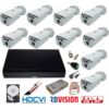 Kit professional surveillance 10 cameras Rovision 2MP Full HD 80m IR accessories included, 1TB HDD, 16-channel DVR 5MP [73323]