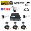 Video surveillance system mixed with 3 cameras, 2 outdoor 2MP 1080P FULL HD 2MP IR20m, 1 indoor, 4 channel DVR, full accessories [70800]