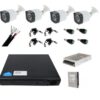Professional complete four surveillance cameras outside FULL HD 20m IR, 4 channel DVR accessories + 1TB hard [72212]