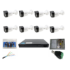 Outdoor surveillance system AHD 1080p FULL HD 20m IR 8 cameras, 8 channel DVR accessories [72620]