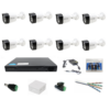 Outdoor surveillance system AHD 1080p full HD 20m IR 8 cameras, 8 channel DVR accessories [72684]
