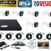 Video surveillance system with 6 cameras outside 2MP 1080P Full HD IR 20m, 8 channel DVR, full accessories, live internet [72145]