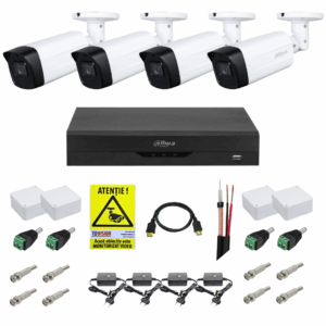 Video surveillance system with four cameras Dahua HDCVI 2MP IR 80 m Accessories included viewing Internet