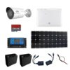 Surveillance Kit 150W Solar Panel , Wifi Camera 4MP IP Poe Startlight UNV IR 50M with 128GB SD Card, 12V Batteries, Accessories, Huawei 4G Wireless Router [116331]
