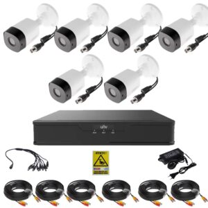 Video surveillance system with 6 cameras outside 2MP 1080P Full HD IR 20m, 8 channel DVR, full accessories, live internet