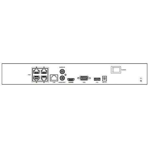 NVR 4 channels, 6MP, 4 x PoE, bandwidth 60Mbps, Line Intrusion, 1 SATA port Hikvision HiLook NVR-104MH-D/4P(D) - Image 2
