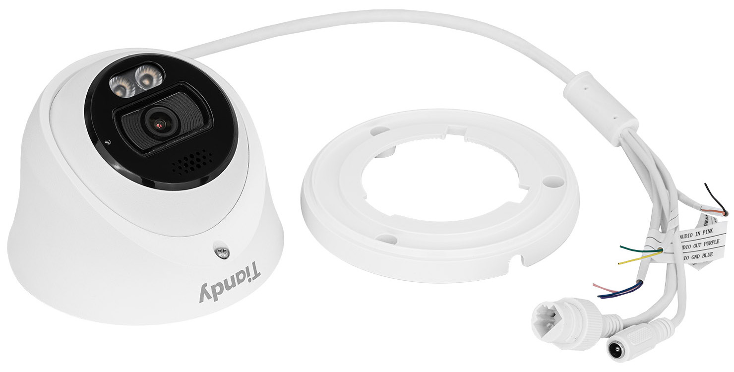 Tiandy Color Maker Pro Series Dome IP Camera, 8MP, POE, MicroSD slot, microphone, speaker, 2.8mm lens - TC-C38XQ-I3W-8MP [134216]