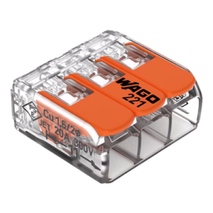 3-wire derivation connector, max. 4 mmÂ² (50 pcs.) - WAGO 221-413