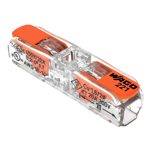In-line derivation connector, 2 wires, max. 4 mm² (60 pcs.) - WAGO 221-2411 - Image 3