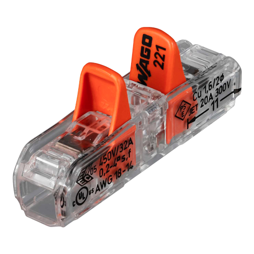 In-line derivation connector, 2 wires, max. 4 mm² (60 pcs.) - WAGO 221-2411 - Image 4