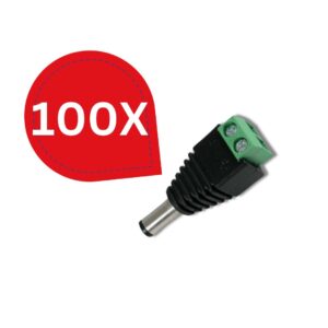 Pack of 100 Male Screw Terminal Block Connectors