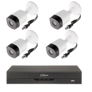 Dahua Basic Surveillance Kit  4 Outdoor Cameras 2MP, 3.6mm Lens, IR 20 m, 4-Channel 5MP Pentabrid DVR