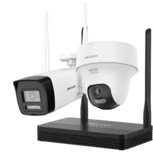 Hikvision HiLook Wireless IP Surveillance Kit, 2 × 4MP Cameras, IR 30 m, Microphone, Speaker, microSD Slot, NVS  IKS-2044BTH-PH/W