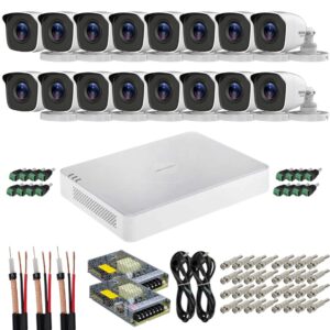 Kit de supraveghere HiLook by Hikvision - conceput pentru monitorizarea eficienta a spatiilor comerciale, industriale sau rezidentiale de mari dimensiuni. Sistemul include 16 camere HiLook THC-B120-P(B), care ofera imagini clare la rezolutie 2 MP, cu len