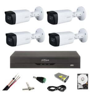 Dahua 4-Camera Starlight Surveillance Kit  5MP, IR 80m, 4-Channel 5MP DVR, Accessories Included, 1TB HDD