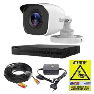 Hikvision Hilook analog surveillance system, 1 camera 2 MP, 2.8mm lens, IR 20m, 4-channel 4 MP DVR, accessories