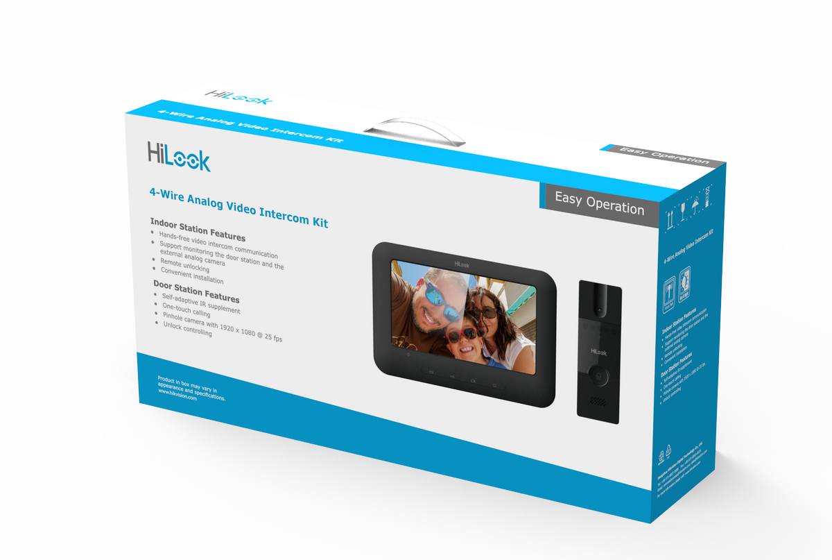 Analog video intercom kit Hikvision HiLook VI-K12P, 4-wire, 7" TFT screen, 2MP FULL HD camera, plug and play, VI-K12P - Image 3