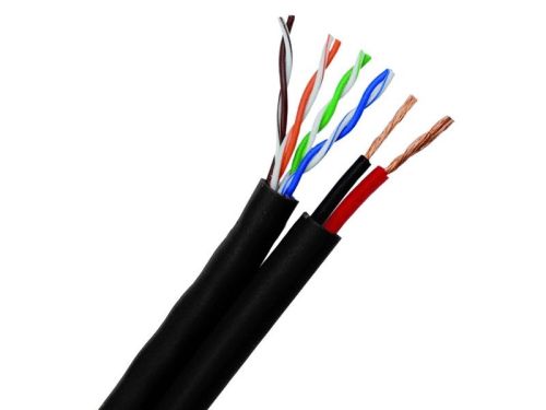 UTP cable cat5 with power supply 2x1 mm CCA, roll 100m - Image 2