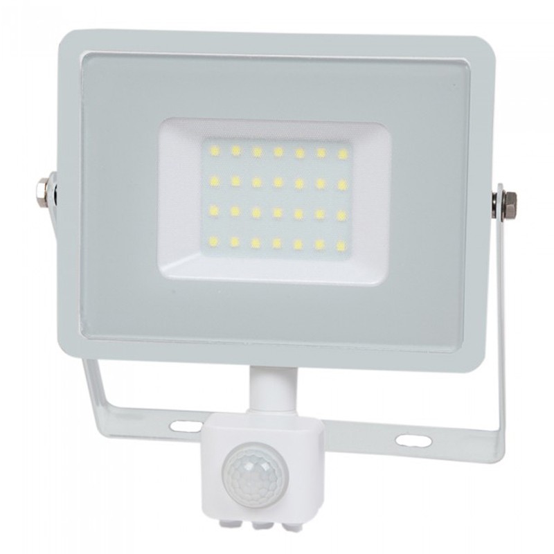 SMD LED Floodlight, 30W, 6400K, IP44, with motion sensor, white, SKU-459 - Image 2