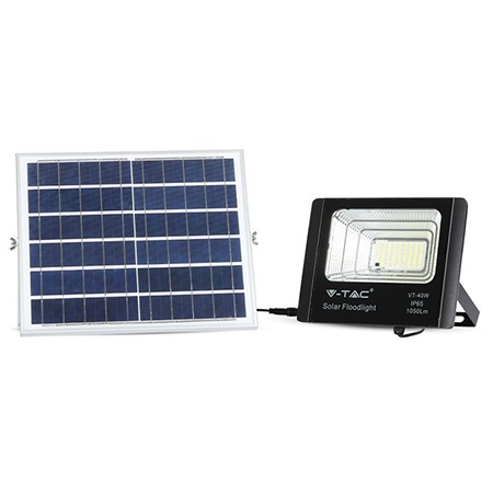 V-TAC Solar-Powered LED Floodlight, 16W, 6000K, SKU-94008