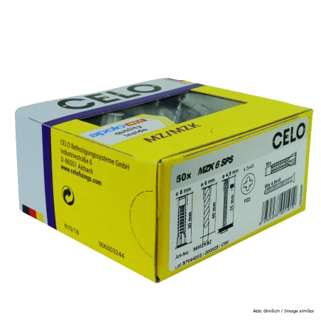 Universal dowel M6x40 with collar + MZK screw (50 pcs.) - CELO 9641MZKSZ - Image 6