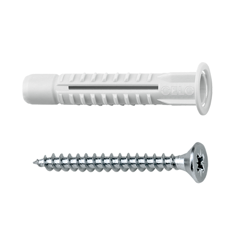 Universal dowel M8x49 with collar + MZK screw (50 pcs.) - CELO 98MZKSZ