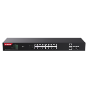 Switch 16 Gigabit PoE ports, 2 x RJ45 Gigabit Uplink, 2 x SFP Gigabit, 1U - IP-COM G1120P-16-250W