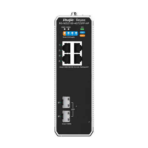 Industrial switch 3 x RJ45 1G PoE+, 1 x RJ45 1G PoE++, 2 x SFP, L2 Cloud Management - Ruijie RG-NIS2100-4GT2SFP-HP - Image 7