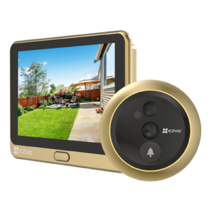 Smart electronic viewfinder, Wi-Fi, FullHD, 4.3 inch monitor, doorbell, 4600mAh battery, Gold - EZVIZ CS-DP2C-Golden