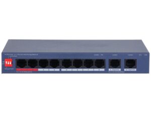 10-port switch, 8x PoE 100Mbps, 2x RJ-45 GB, 110W, Watchdog, managed, Dahua CS4010-8ET2GT-110