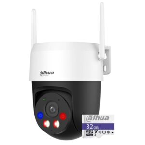Dahua wireless PTZ IP camera, Wi-Fi 6, 5MP, 4mm lens, Dual Illumination, Alarm, Two-way communication, microSD slot, IP66 - IPC-P5AS-PV + 32GB Card