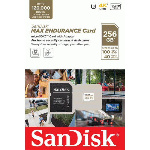 MicroSD Card MAX 256GB'seria Endurance - SanDisk SDSQQVR-256G-GN6IA - Image 3